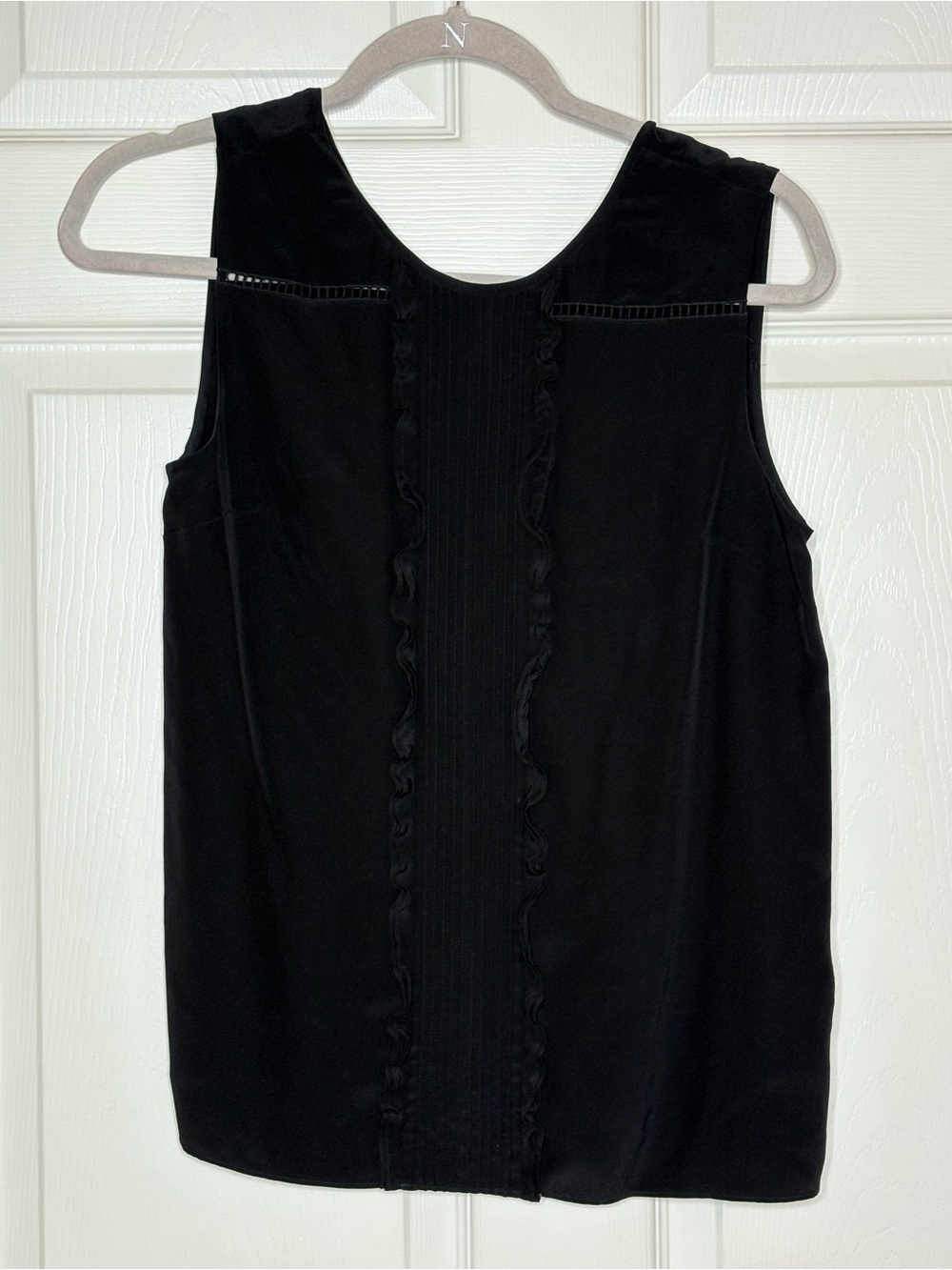 Kate Spade Silk pleated sleeveless blouse top black size 2 NWT